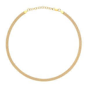 925 Sterling Silver Bead Collarette Yellow Gold Plate