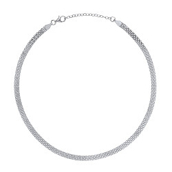 925 Sterling Silver Bismark Collarette Rhodium Plate