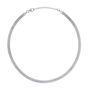 925 Sterling Silver Bismark Collarette Rhodium Plate