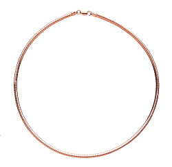 925 Sterling Silver Omega 3mm Collarette Rose Gold Plate