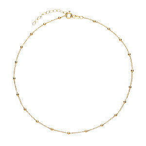 925 Gold Plated Collarette 3mm Oval Beads 14