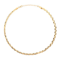925 Sterling Silver Gold Plated Diamond Cut Plaited Collarette