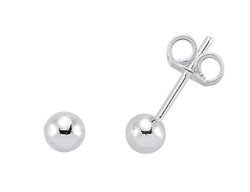 Plain 925 Sterling Silver 4mm Studs