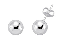 Plain 925 Sterling Silver 8mm Studs