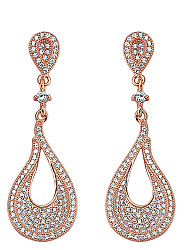 925 Sterling Silver Rose Gold Plated Cubic Zirconia Drop Earrings