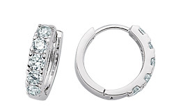 Silver CZ Micro Pave Hoop Earrings