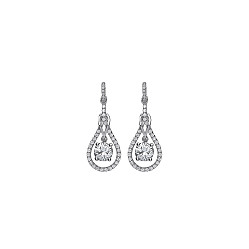 925 Sterling Silver CZ Fancy Drop Earrings