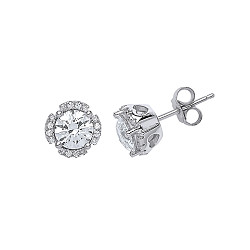 925 Sterling Silver Swarovski Stone Fancy Claw Set Studs