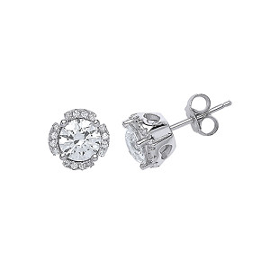 925 Sterling Silver Swarovski Stone Fancy Claw Set Studs