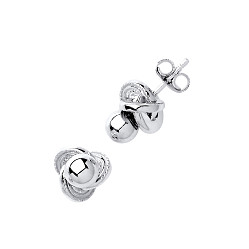 925 Sterling Silver Fancy Knot Stud Earrings