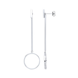 925 Sterling Silver Fancy Circle Drop Earrings
