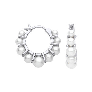 Gold Plated Swarovski Pearl Half Hoop Earrings