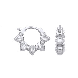 Gold Plated CZ Fancy Huggie Earrings