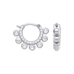 Gold Plated CZ Fancy Huggie Earrings