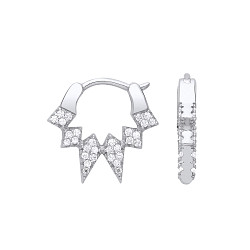 Gold Plated CZ Spike Huggie Earrings