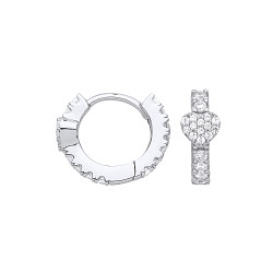 Gold Plated CZ Heart Huggie Earrings