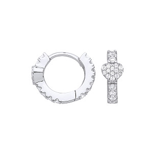 Gold Plated CZ Heart Huggie Earrings