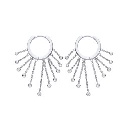 Gold Plated Gypsy Chain Hoop Earrings