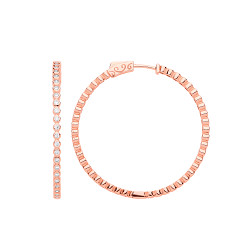 Rose Gold Plated CZ Hoop Earrings