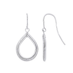 Silver Moondust Tear Drop Earrings