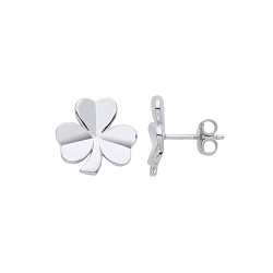 925 Sterling Silver Clover Leaf Stud Earrings