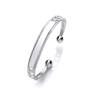 Silever Gents ID Curb Torque Bangle