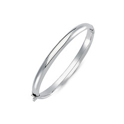 925 Sterling Silver Ladies Plain Hinged Bangle