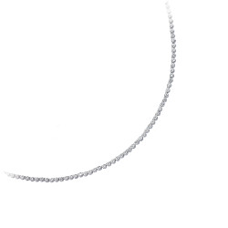 925 Sterling Silver Cubic Zirconia Round Stone Rubover Necklace