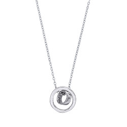 925 Sterling Silver Double Circle Pendant With Chain