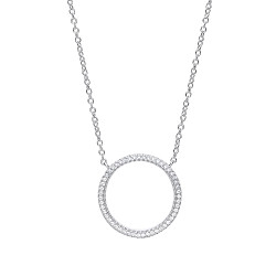 925 Sterling Silver Chain With CZ Circle Pendant