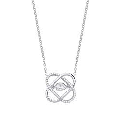Rose Gold Plated Necklace With Floating CZ Flower Pendant