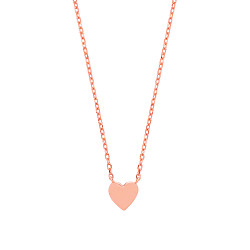 Rose Gold Plated Plain Petite Love Heart Pendant Necklace