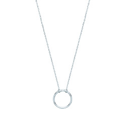 Silver Circle Pendant Necklace With Spring Open For Charms