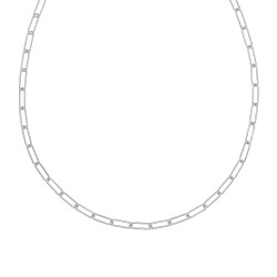 Silver Paper Link Chain Necklace