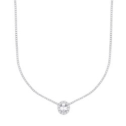 Silver CZ Tennis Choker 13