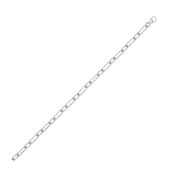 Silver Plate Diamond Cut Paper Link Necklace