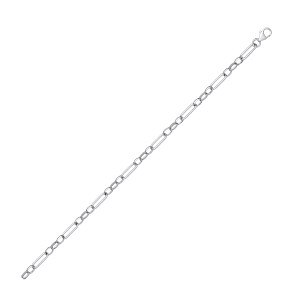 Silver Plate Polished Paper Link & Belcher Necklace