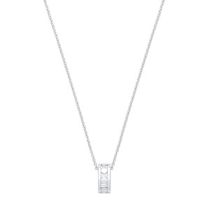 Silver CZ Baguette Loop Pendant Necklace