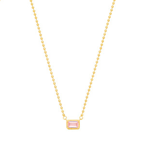 18K Gold Plated CZ Apricot Nano Pendant Necklace