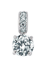 925 Sterling Silver Cubic Zirconia Halo Pendant
