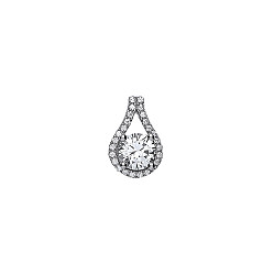 925 Sterling Silver CZ Fancy Drop Pendant