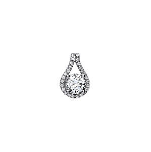 925 Sterling Silver CZ Fancy Drop Pendant