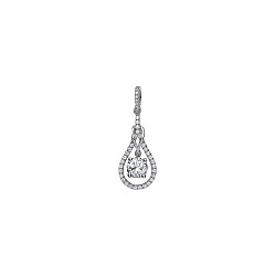 925 Sterling Silver CZ Fancy Drop Pendant