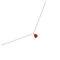 ROSE PLATED 925 Sterling Silver RUBY COCKTAIL PENDANT W/CHAIN