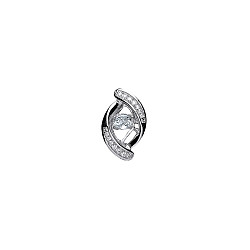 925 Sterling Silver CZ Floating Solitaire Stone Fancy Pendant