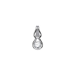 925 Sterling Silver Single CZ Fancy Pedant