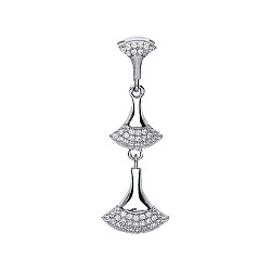925 Sterling Silver CZ Fancy Drop Pendant