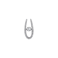 925 Sterling Silver CZ Floating Solitaire Stone Pendant