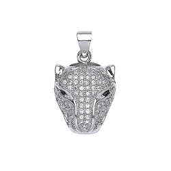 925 Sterling Silver CZ Pave Panther Head
