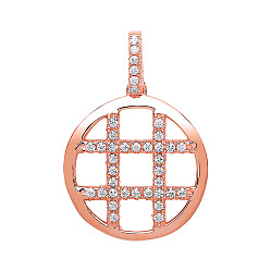 Rose Gold Plated CZ Fancy Cutout Pendant